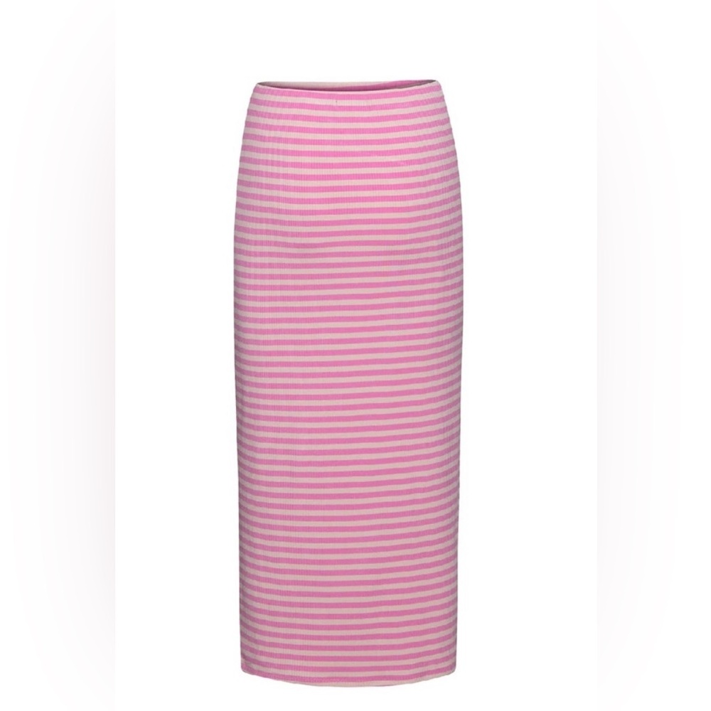 Pink and Nude Ribbed Midi